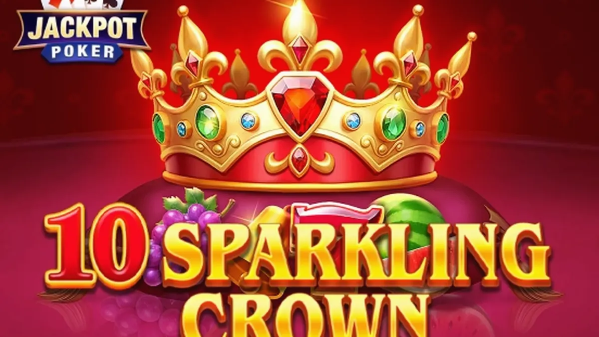 10 Sparkling Crown slot machine interface na may mga prutas at korona
